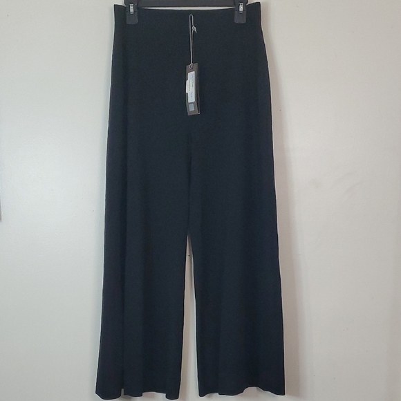 D. Exterior Pants - D. Exterior Black Wideleg Highwaisted Pull On Pants Size Extra Large Thin Knit
